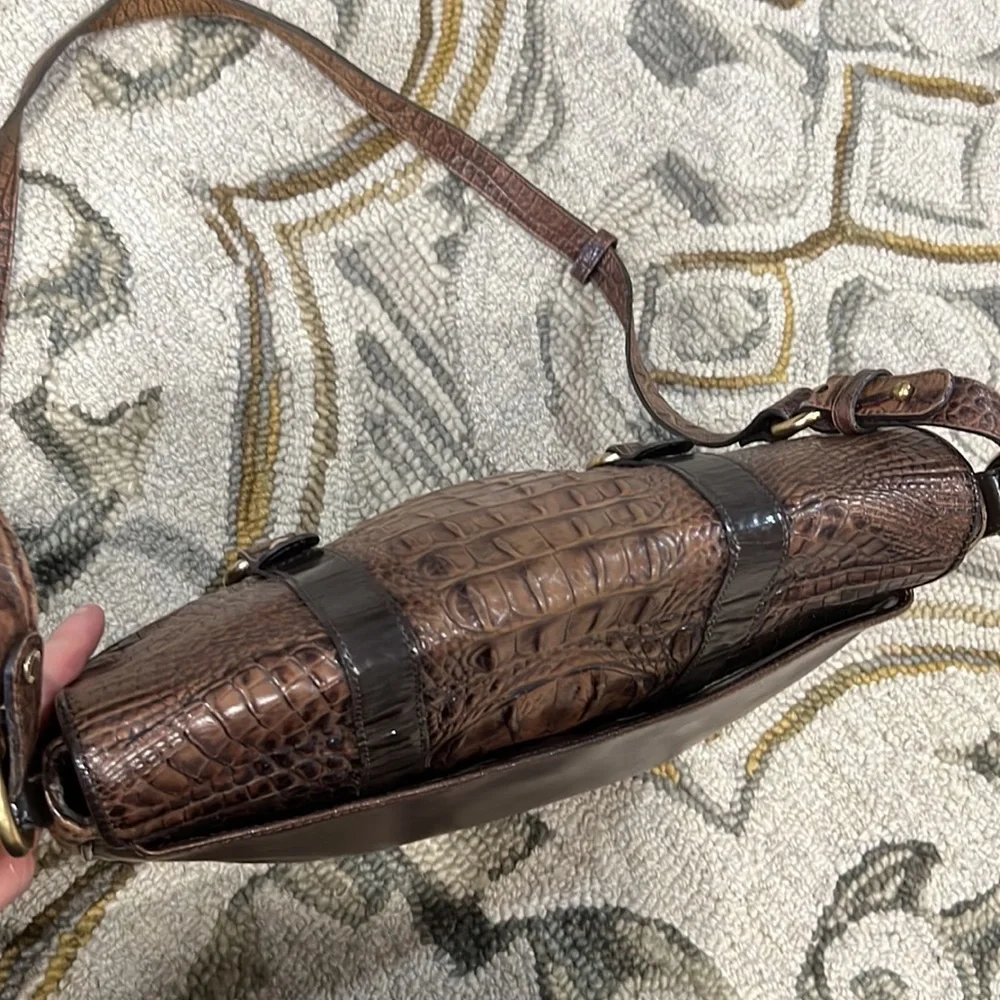 💕 Brahmin brown crocodile leather large crossbody bag 💕
